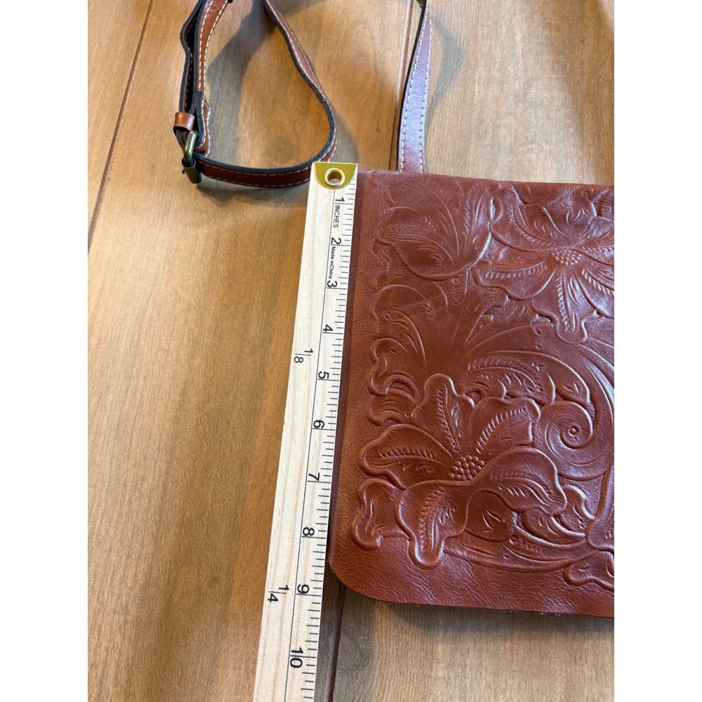 Patricia Nash Granada Florence Crossbody Purse Bag Tooled Leather Floral Rustic - Picture 15 of 15